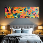 Abstrakte Illustration Mit Gesichtern Und Blumen