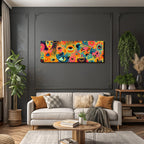 Abstrakte Illustration Mit Gesichtern Und Blumen
