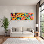 Abstrakte Illustration Mit Gesichtern Und Blumen