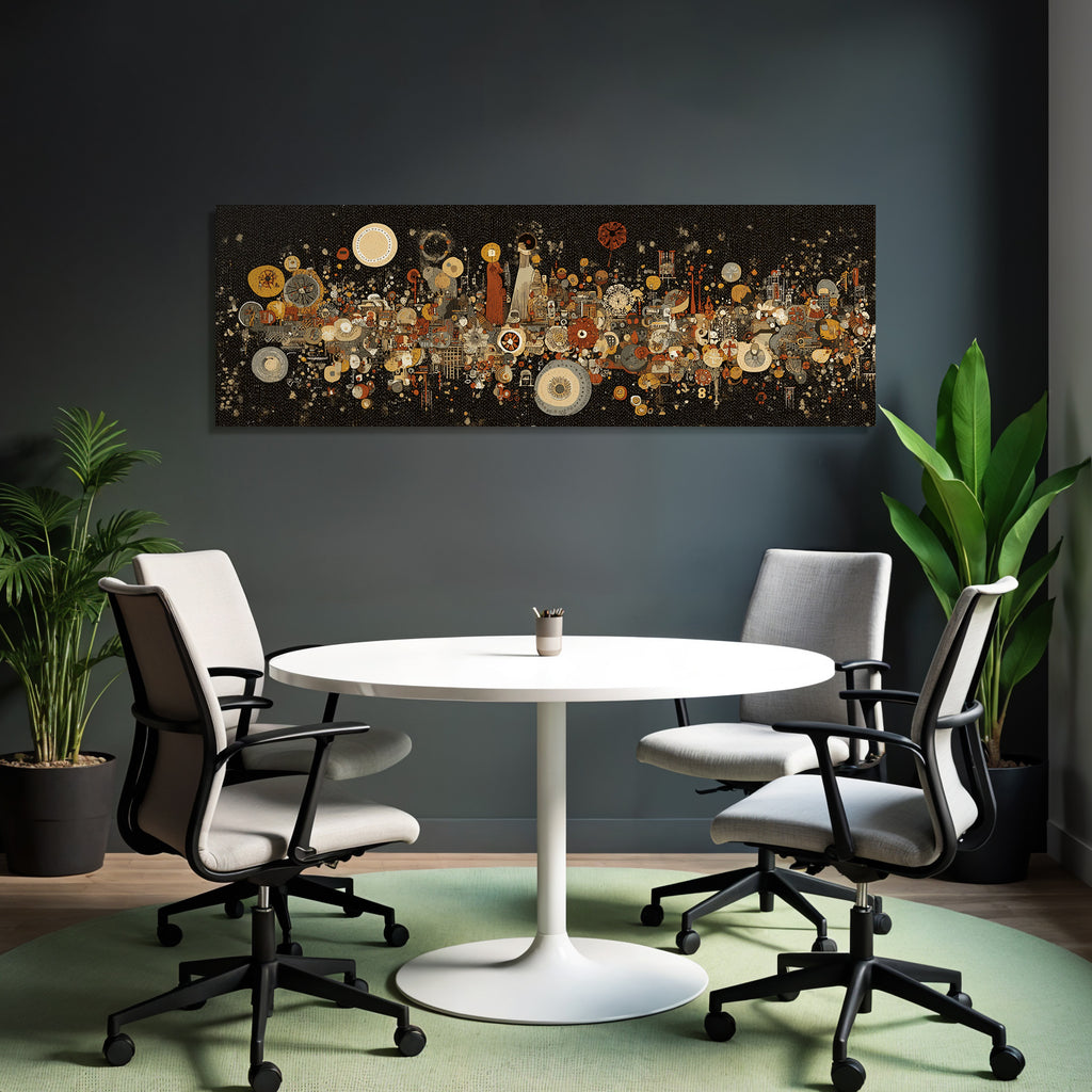 Abstrakte Kunst Bunte Formen Muster Dunkler Hintergrund