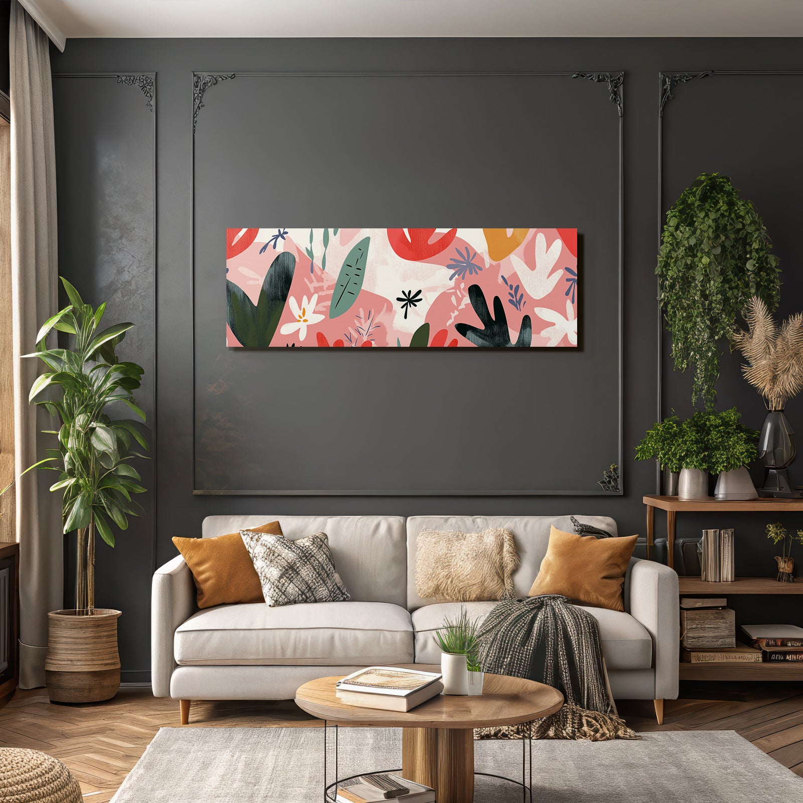 Bunte Laub Und Blumenmuster