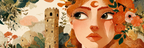 Frau Blumen Turm Illustration | Boho Eklektisch | Einrichtungsstile