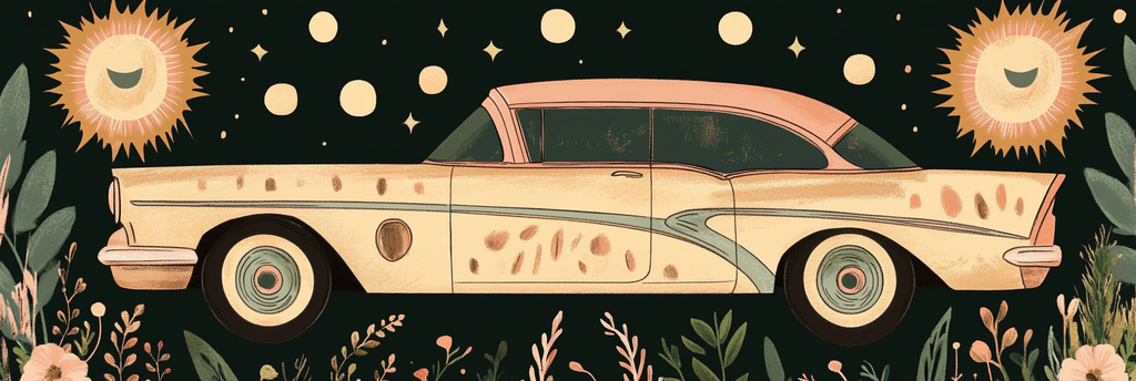 Klassischer Autos Illustrierte Hintergrund | Boho Eklektisch | Einrichtungsstile