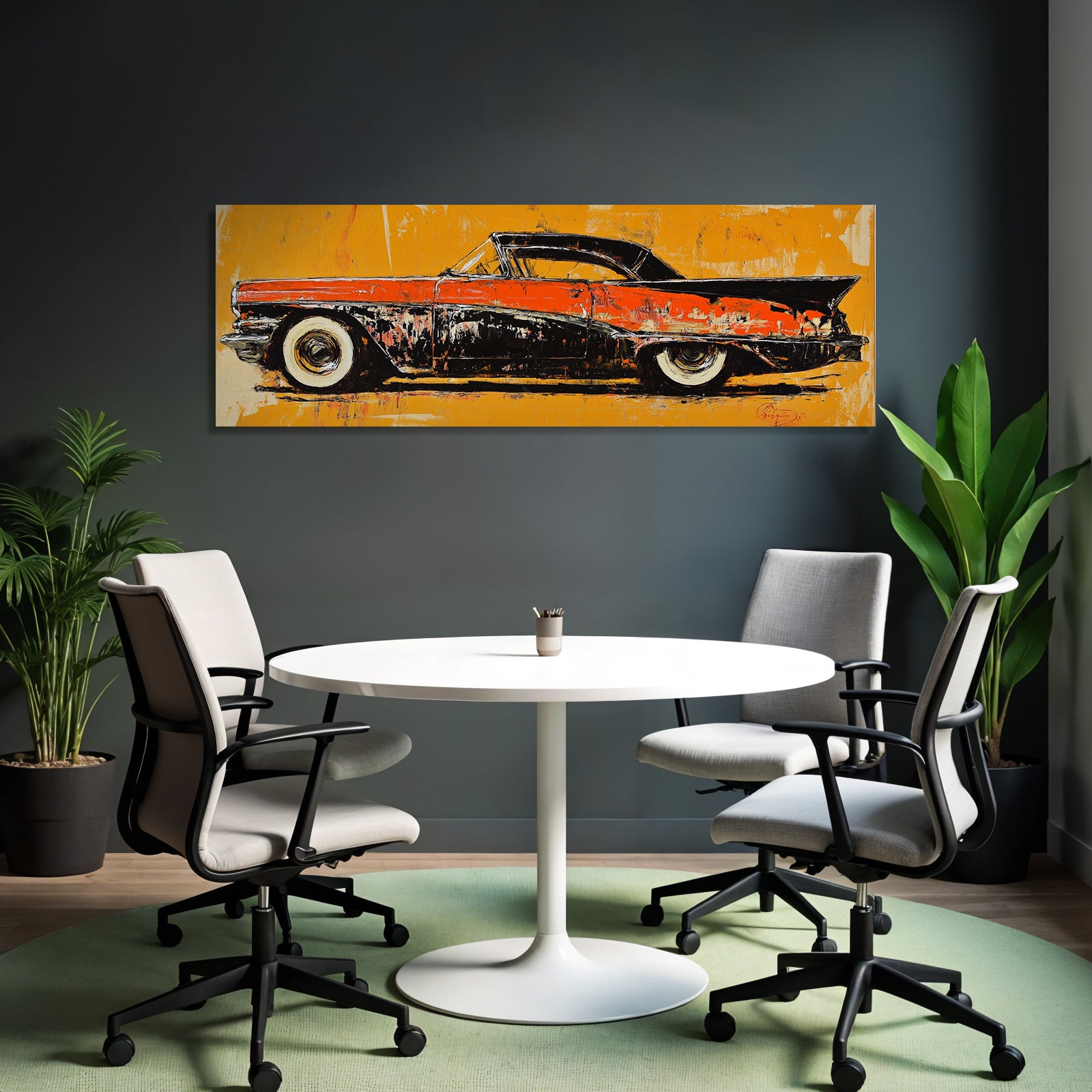 Kuenstlerische Darstellung Klassischerautos