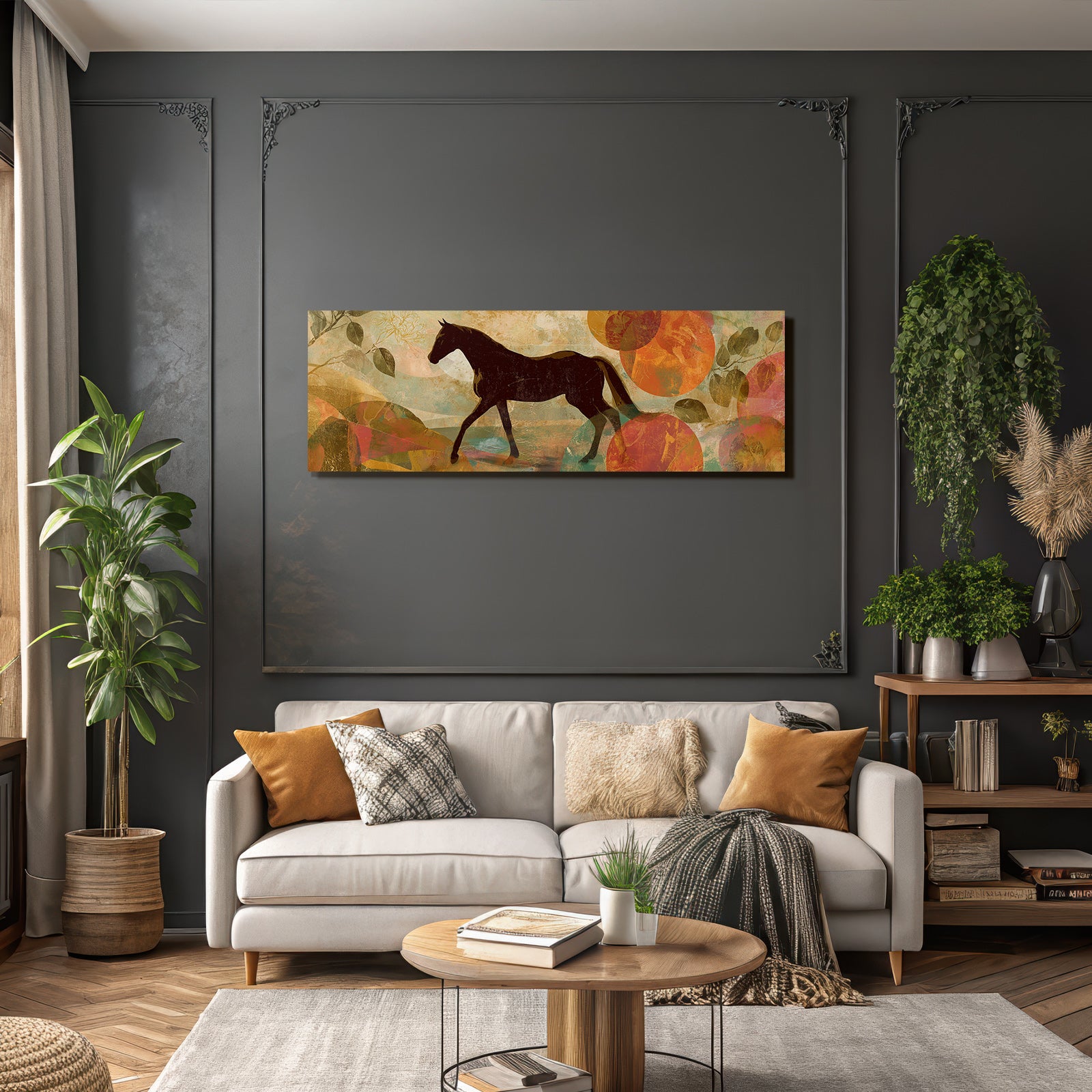 Kunstvolles Pferd Buntes Abstraktes Hintergrund