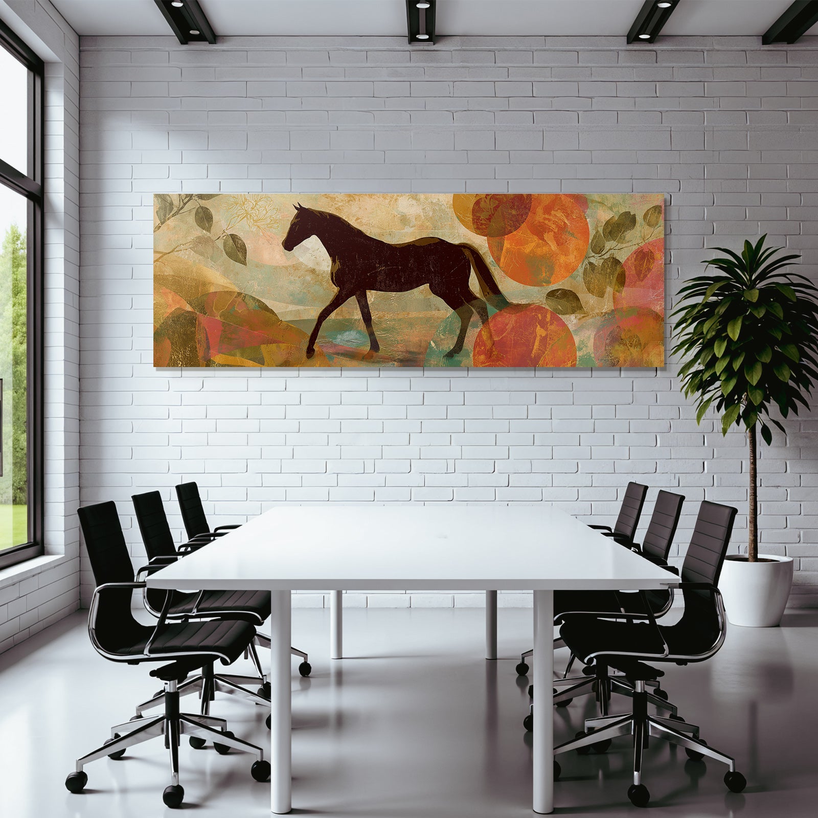 Kunstvolles Pferd Buntes Abstraktes Hintergrund