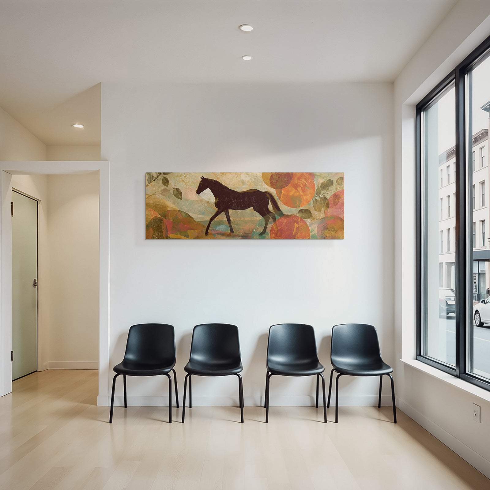 Kunstvolles Pferd Buntes Abstraktes Hintergrund