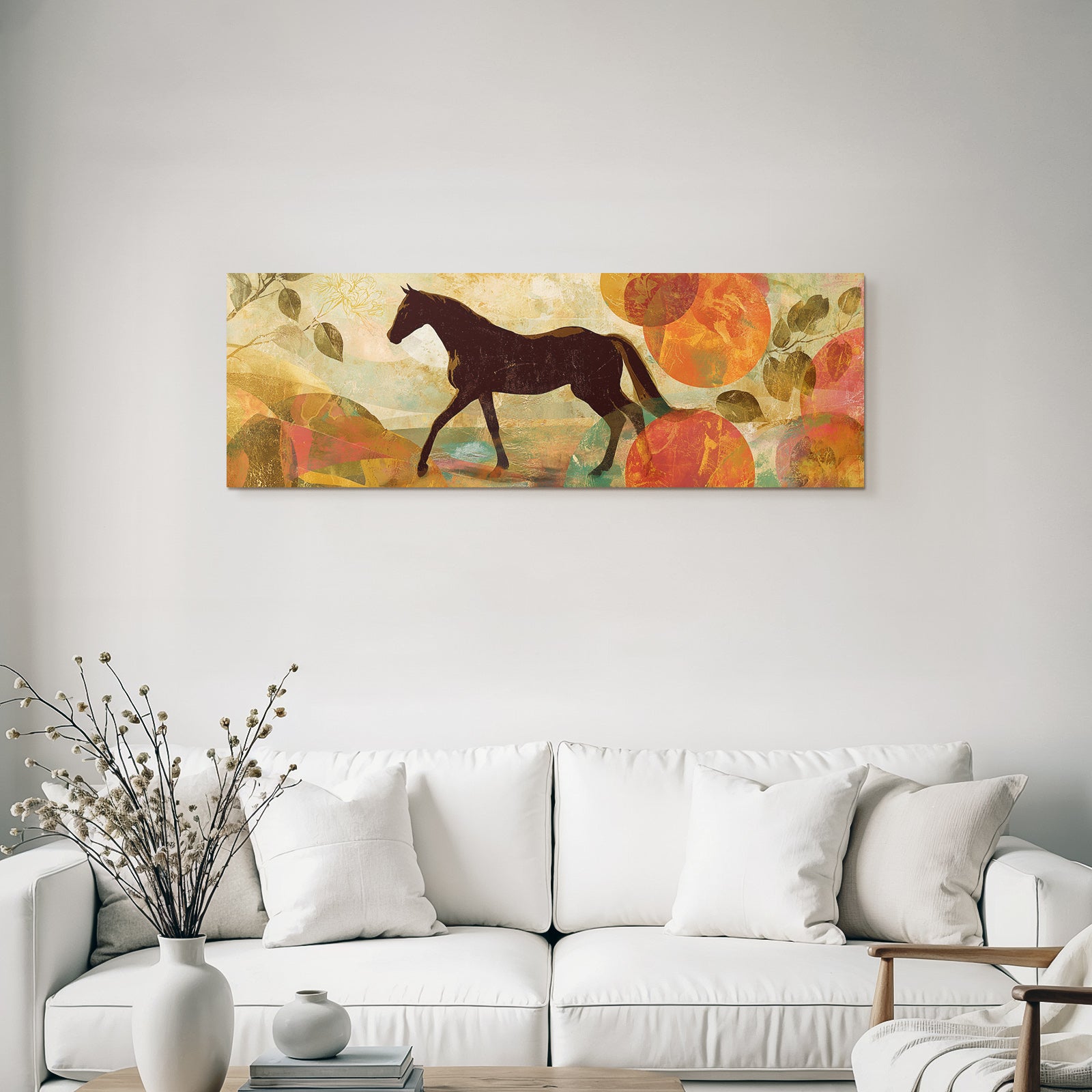 Kunstvolles Pferd Buntes Abstraktes Hintergrund