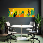 Lebendige Landschaft Illustration Mit Pflanzen Und Figur