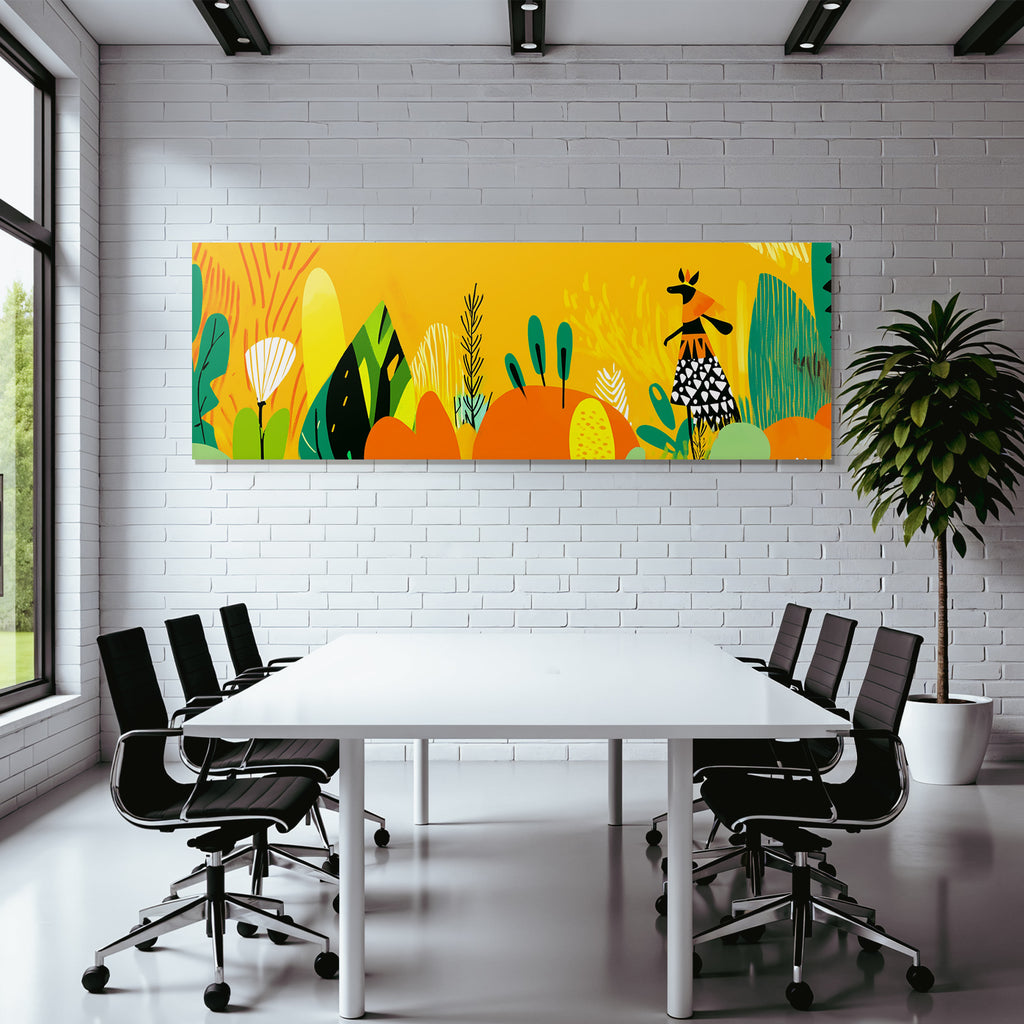 Lebendige Landschaft Illustration Mit Pflanzen Und Figur