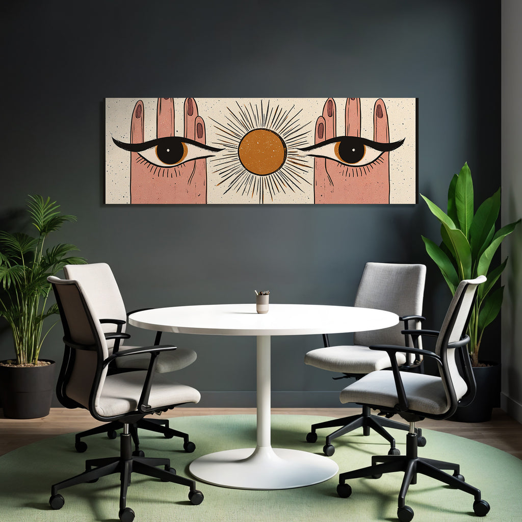 Zwei Augen Haende Sonne