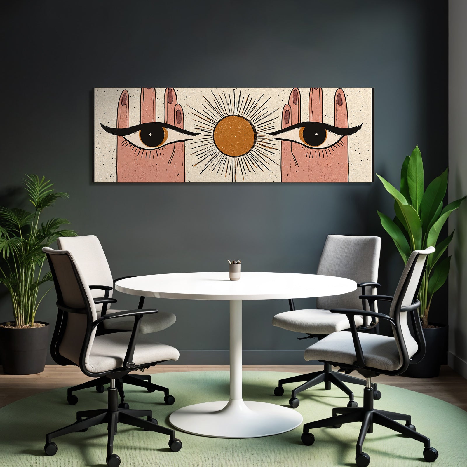 Zwei Augen Haende Sonne