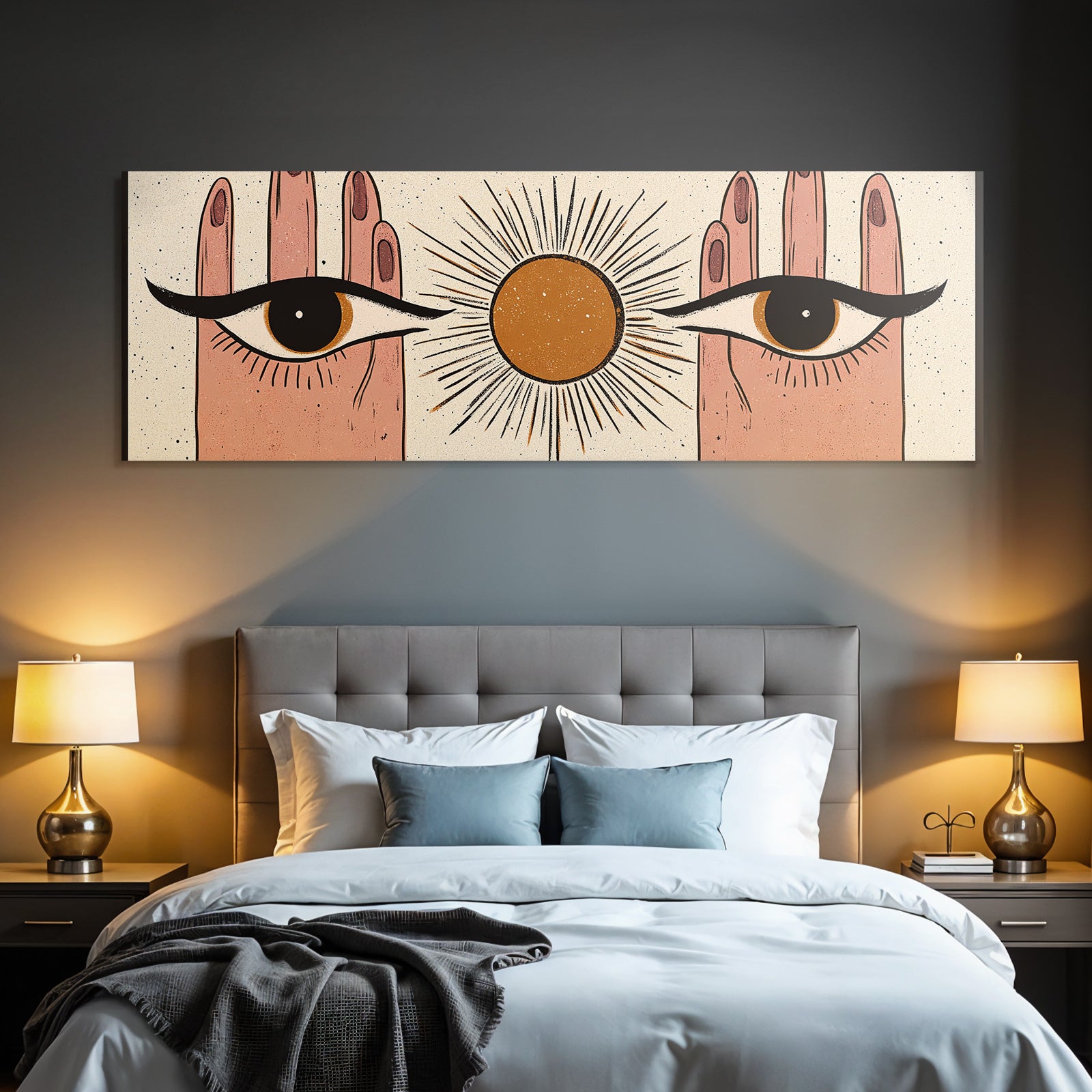 Zwei Augen Haende Sonne