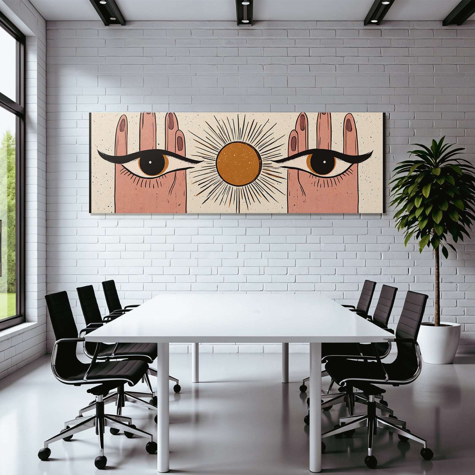 Zwei Augen Haende Sonne