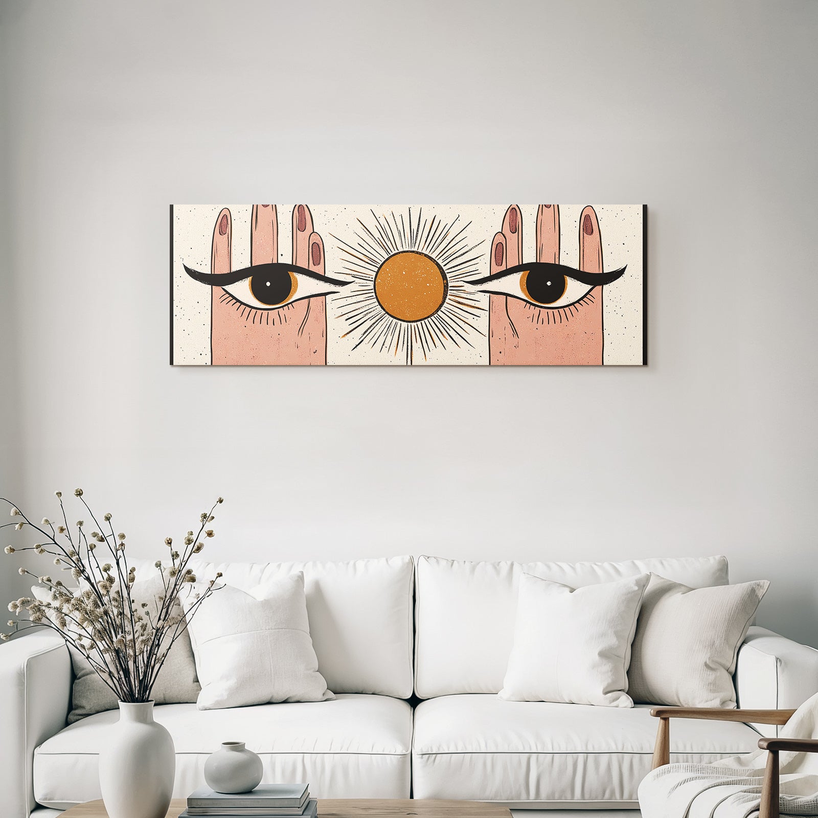 Zwei Augen Haende Sonne