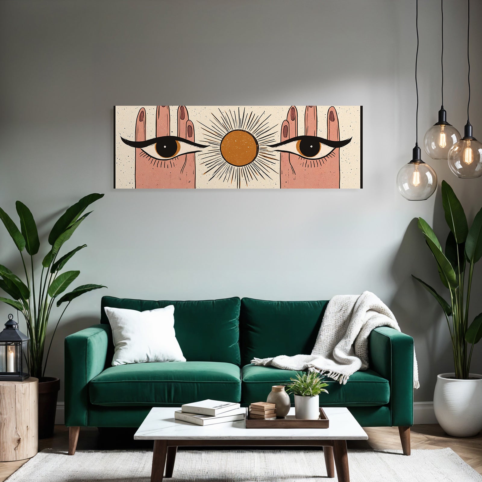 Zwei Augen Haende Sonne