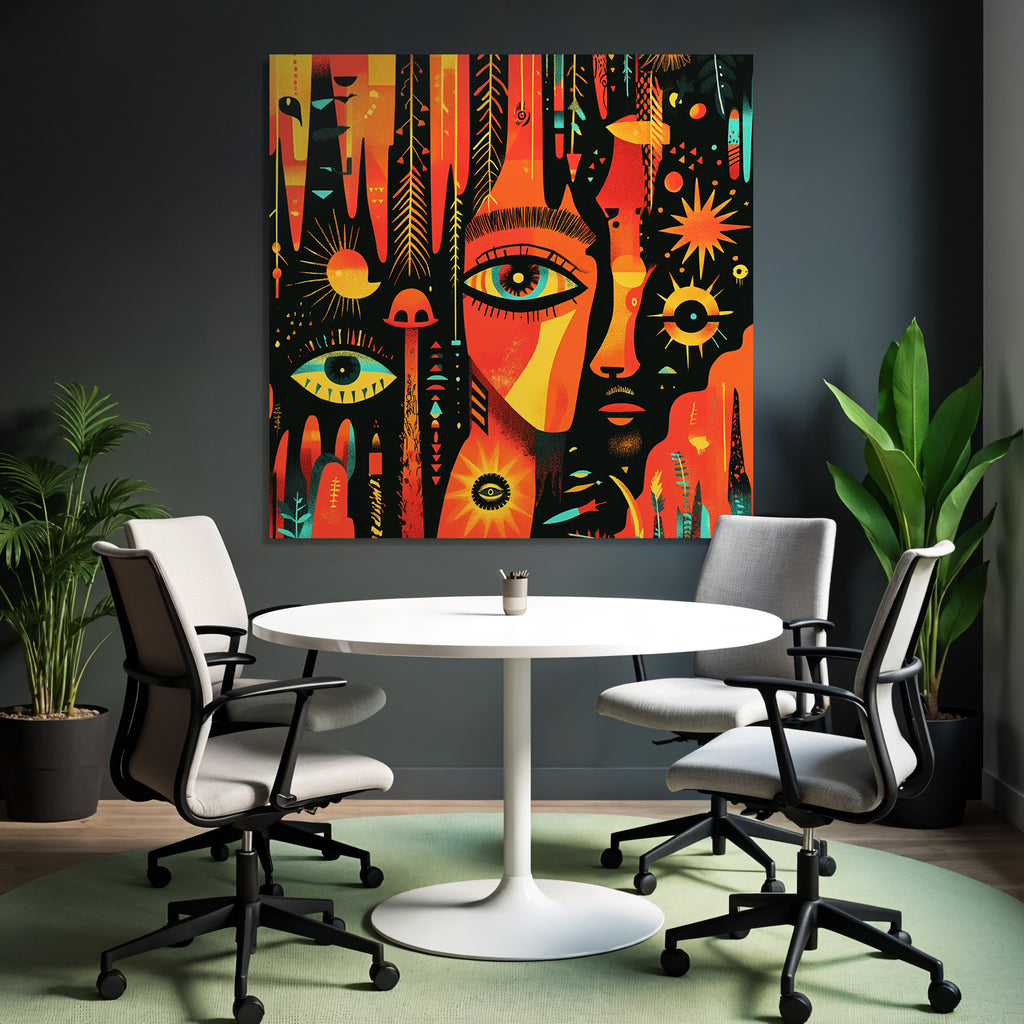 Abstrakte Augen Und Sonnen Geometrische Formen Illustration