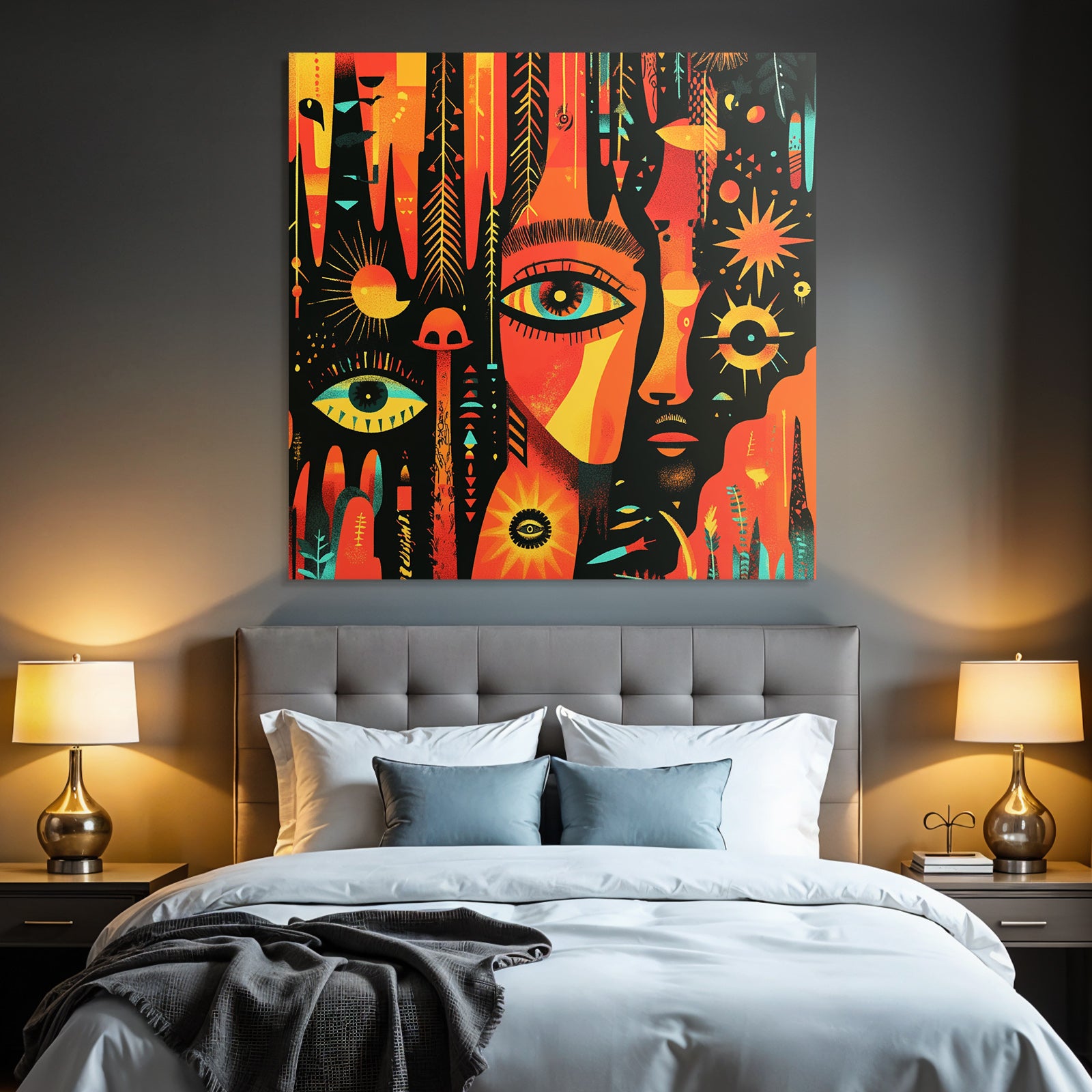 Abstrakte Augen Und Sonnen Geometrische Formen Illustration