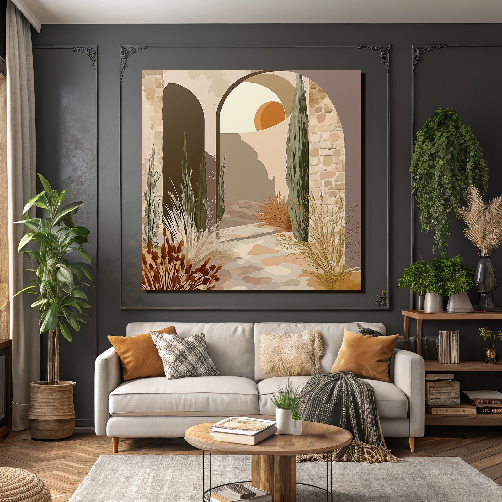 Architektur Bogen Mit Hintergrund Pflanzen Sonne