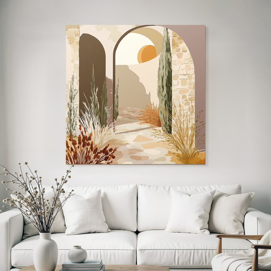 Architektur Bogen Mit Hintergrund Pflanzen Sonne