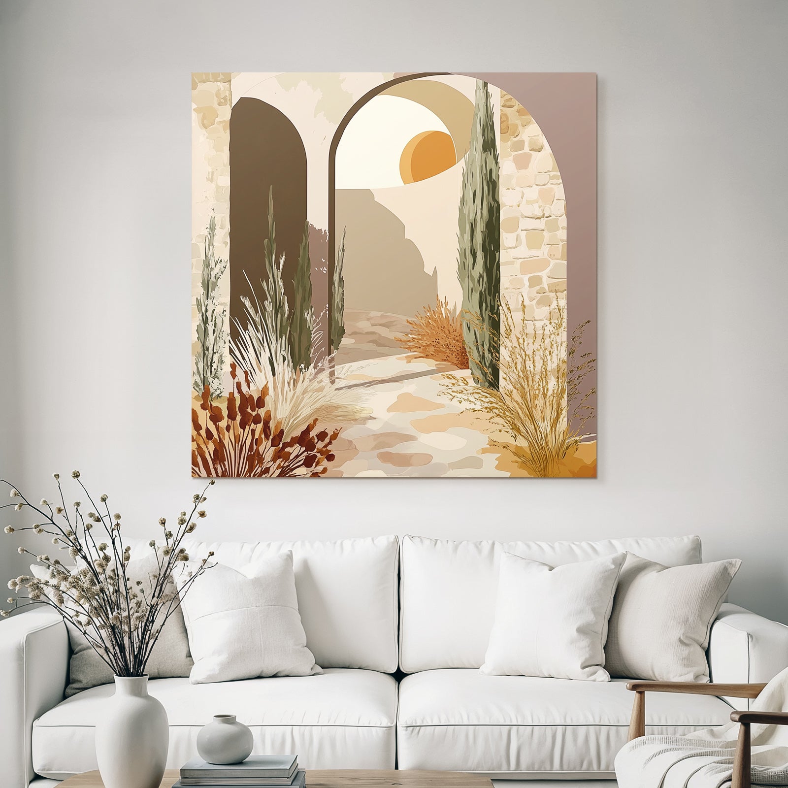 Architektur Bogen Mit Hintergrund Pflanzen Sonne