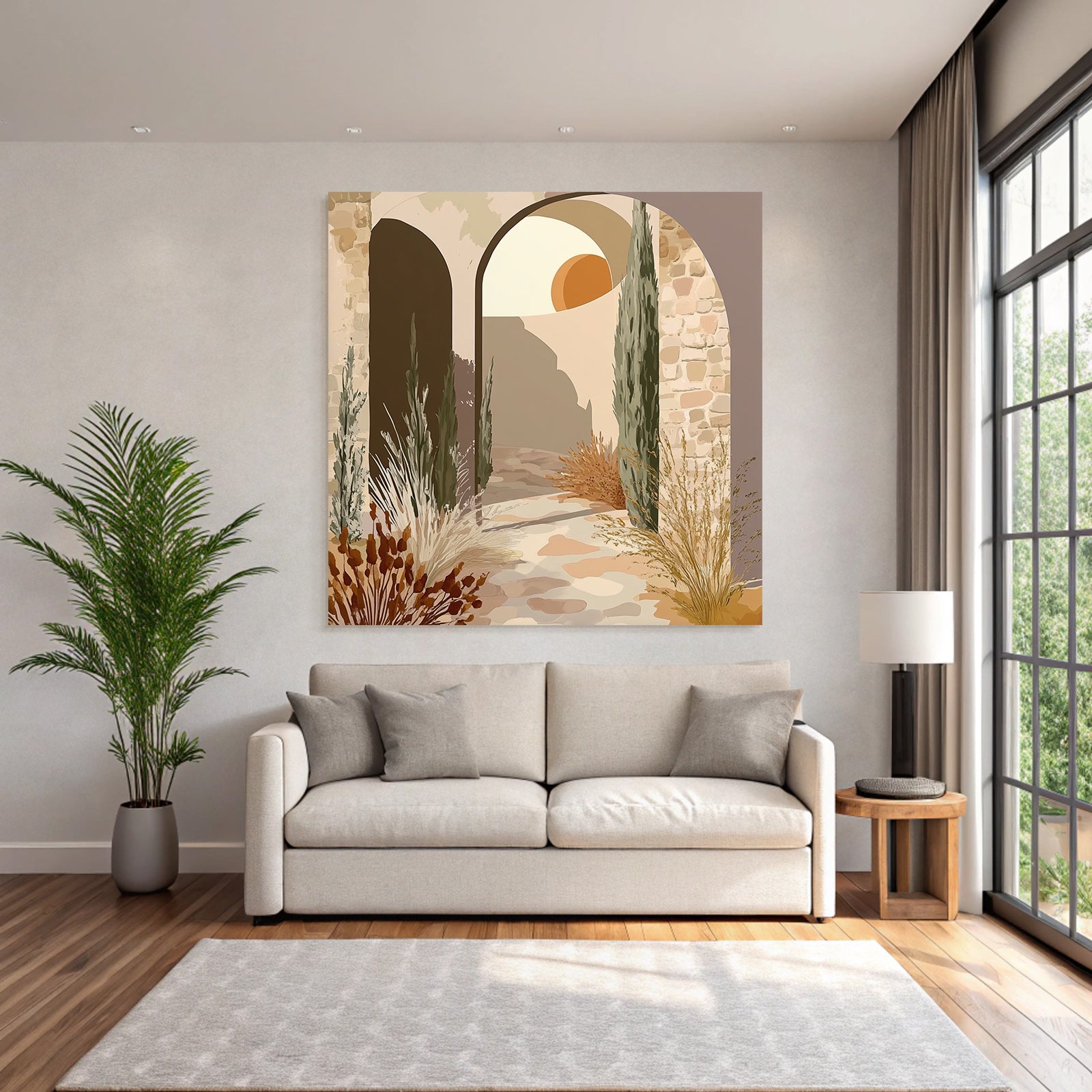 Architektur Bogen Mit Hintergrund Pflanzen Sonne