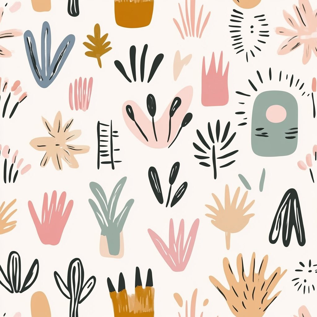 Bunte Abstrakte Formen Pflanzenmuster | Boho Eklektisch | Einrichtungsstile