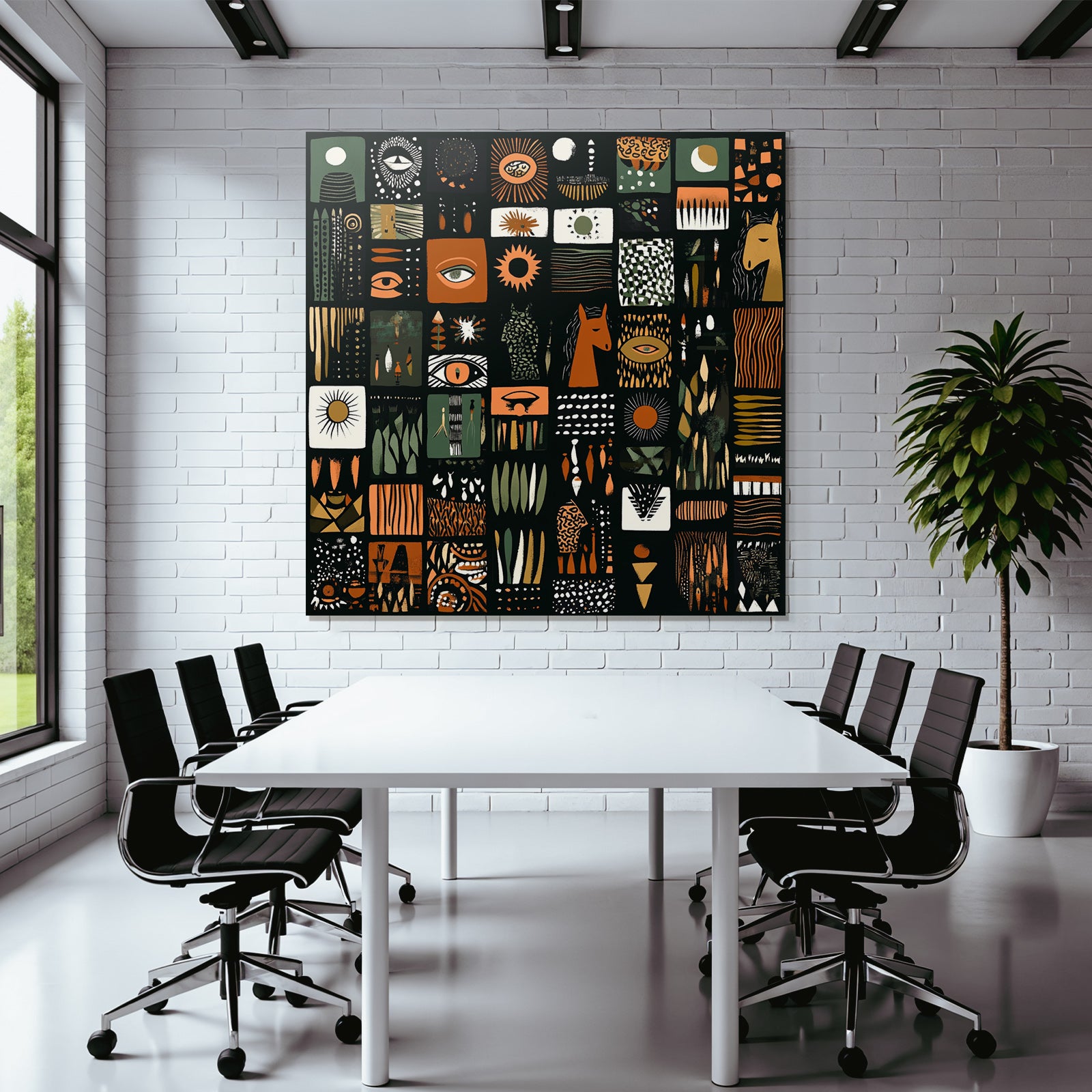 Kuenstlerischesmuster Earth Tonos Orange Gruen Schwarz Collage