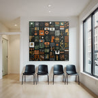 Kuenstlerischesmuster Earth Tonos Orange Gruen Schwarz Collage