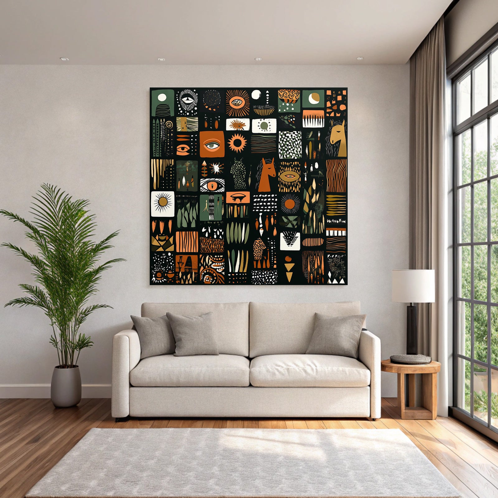 Kuenstlerischesmuster Earth Tonos Orange Gruen Schwarz Collage
