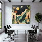 Landschaft Mit Bergen Pflanzen Und Himmel
