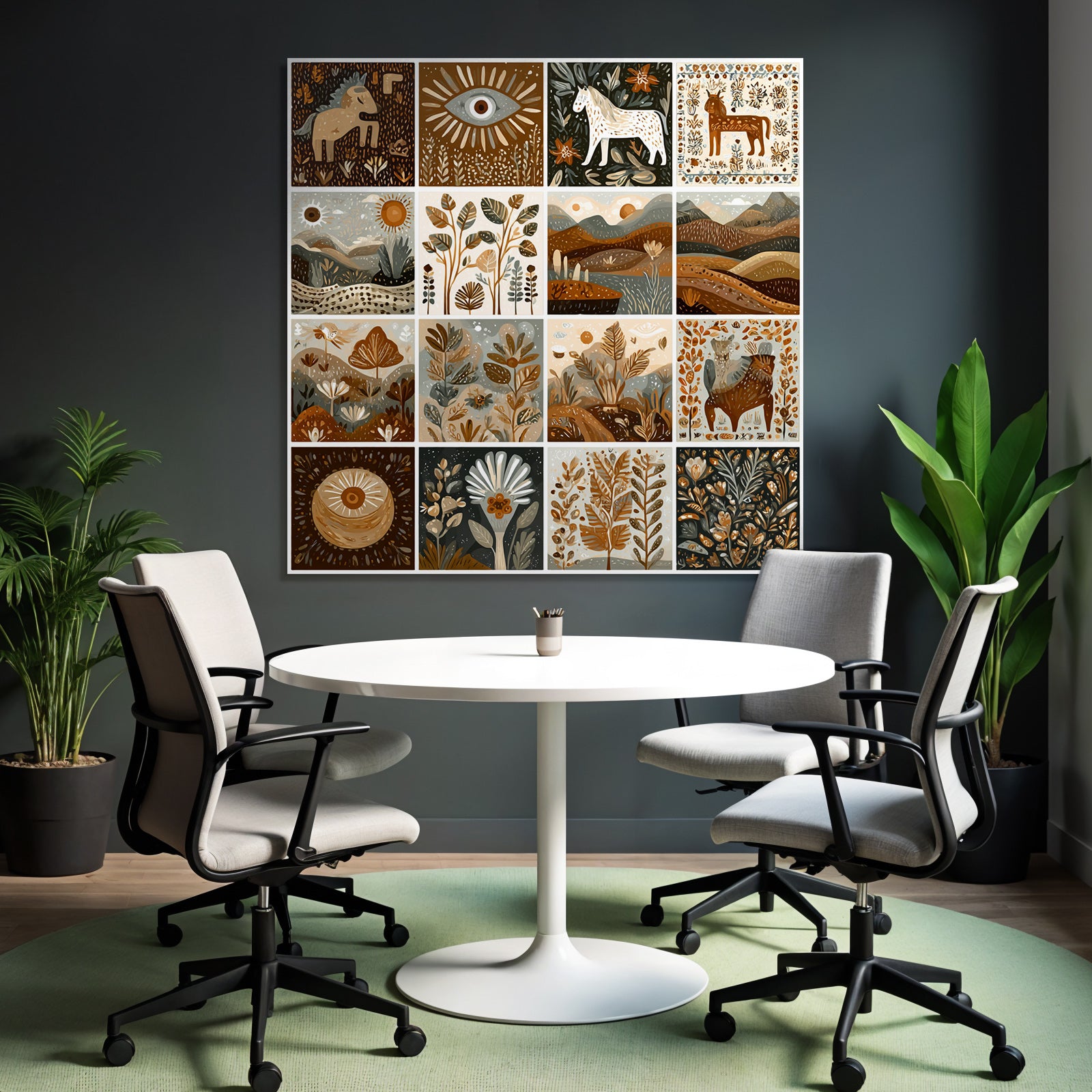 Natur Collage Illustrationen Erdtoene