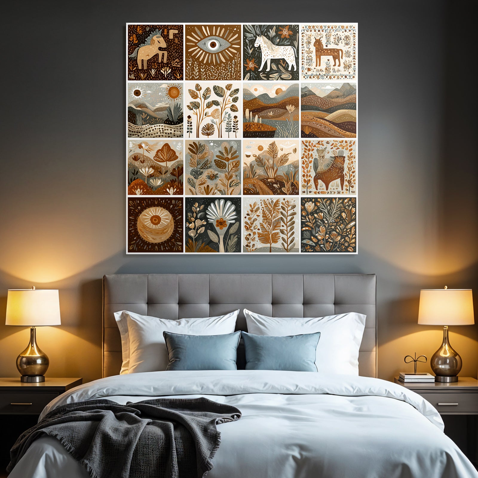 Natur Collage Illustrationen Erdtoene