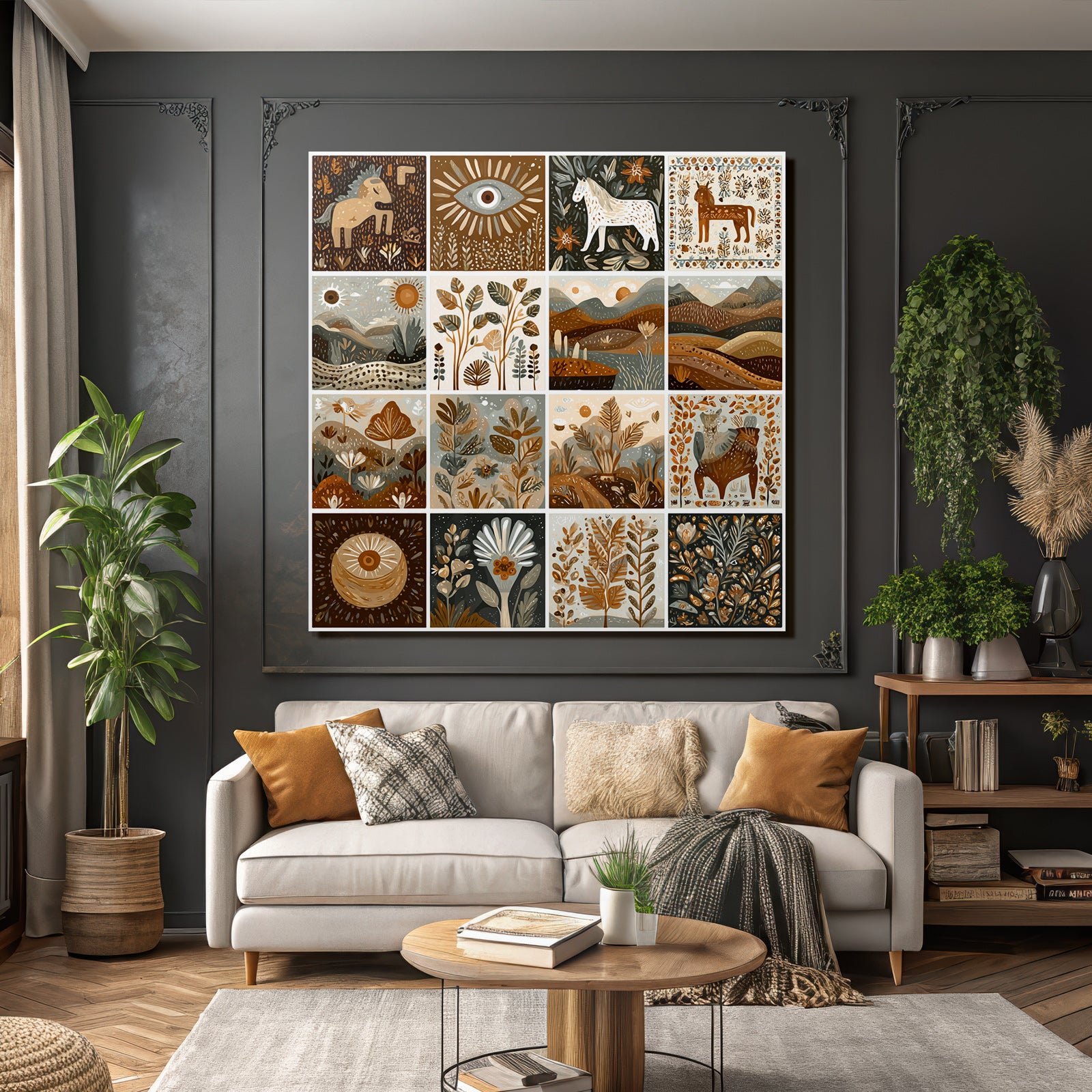 Natur Collage Illustrationen Erdtoene
