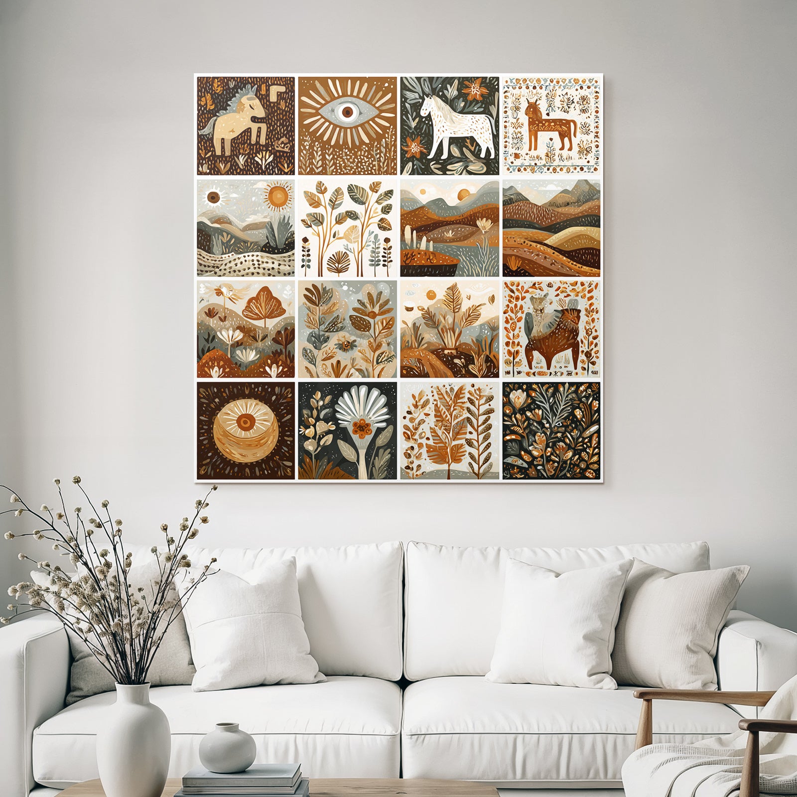 Natur Collage Illustrationen Erdtoene