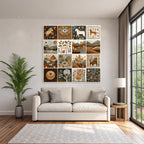 Natur Collage Illustrationen Erdtoene