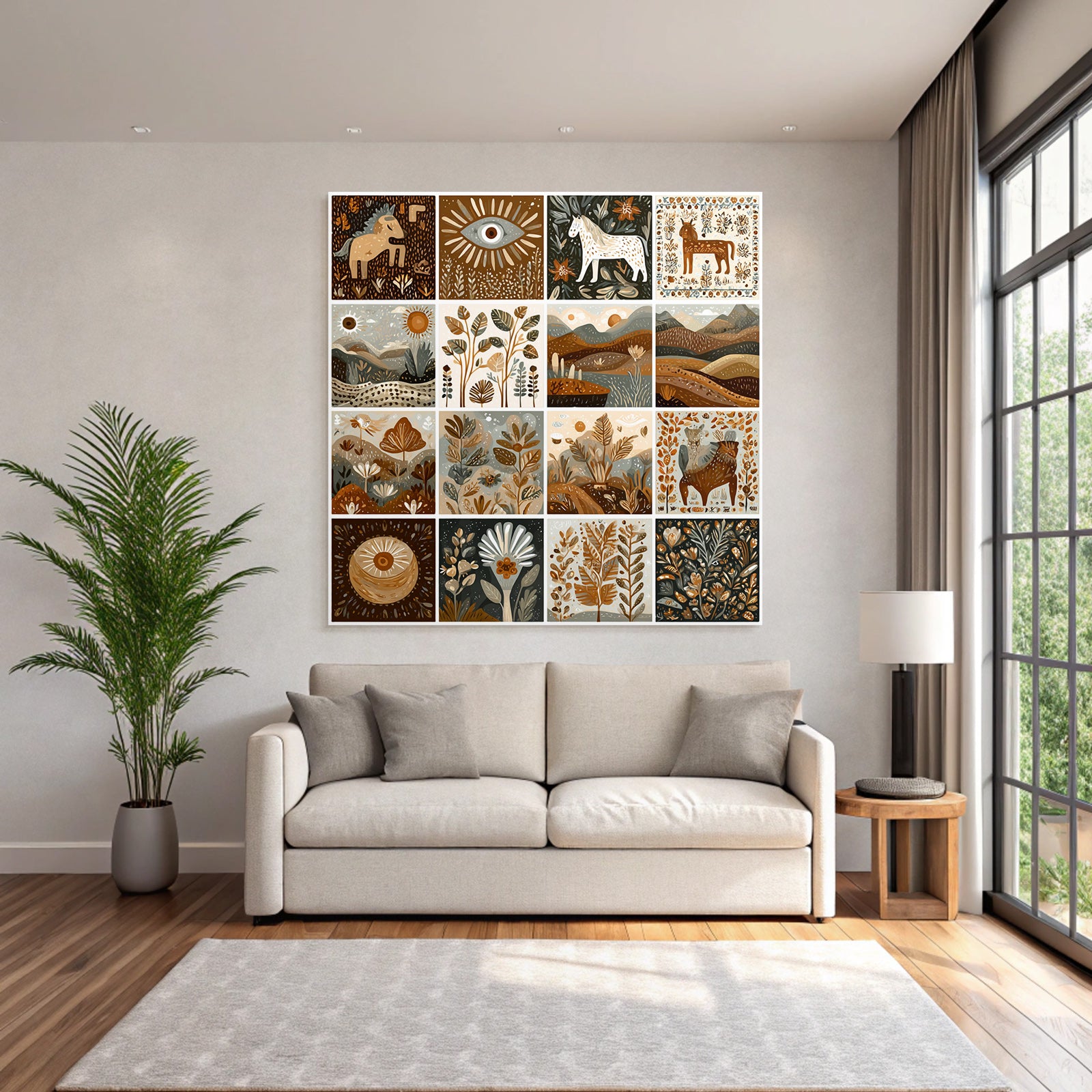 Natur Collage Illustrationen Erdtoene