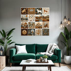 Natur Collage Illustrationen Erdtoene