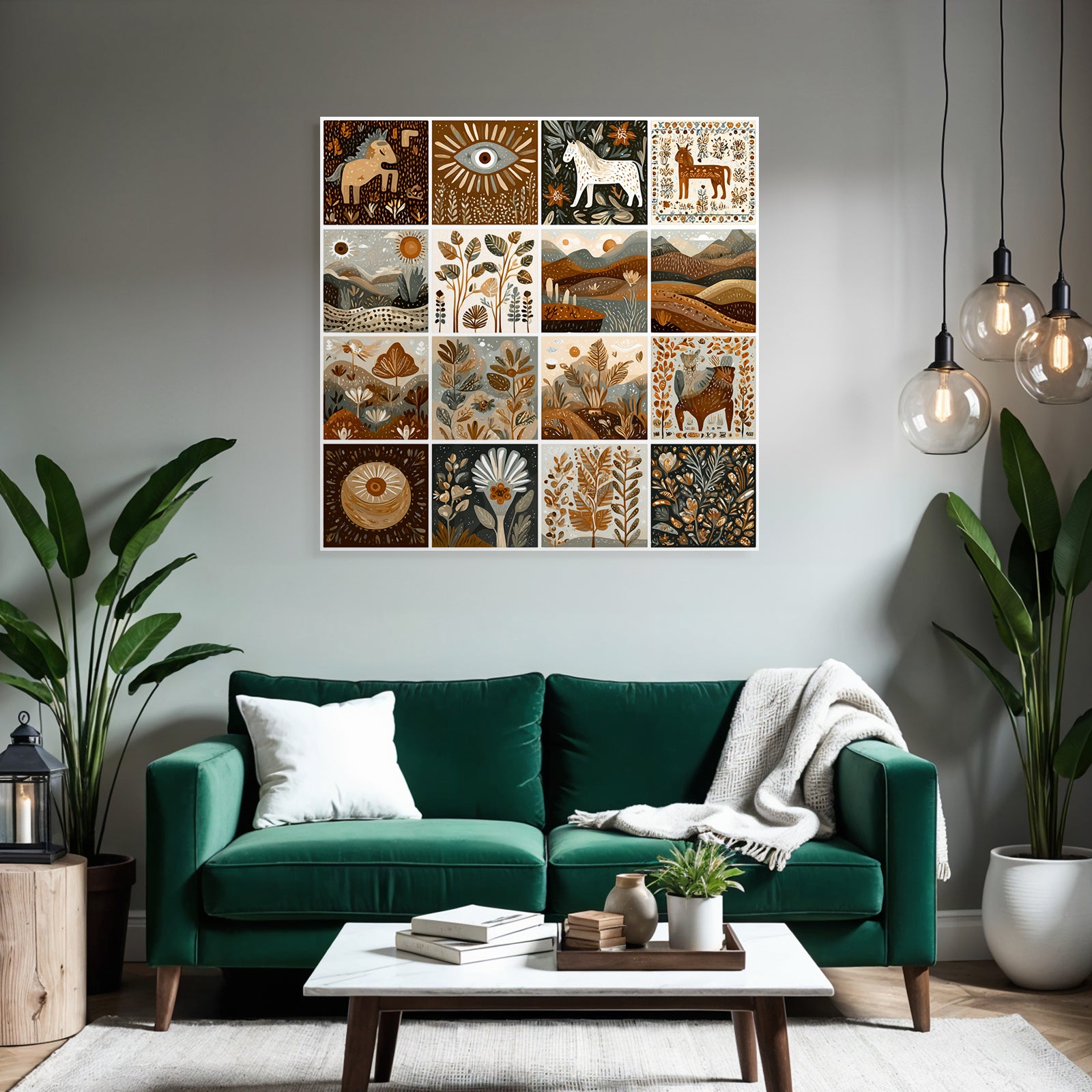 Natur Collage Illustrationen Erdtoene