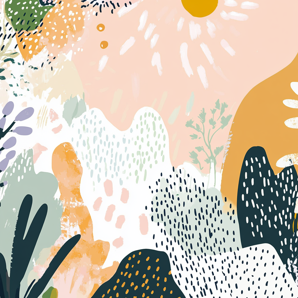 Organische Formen Farben Muster Illustrationen | Boho Eklektisch | Einrichtungsstile