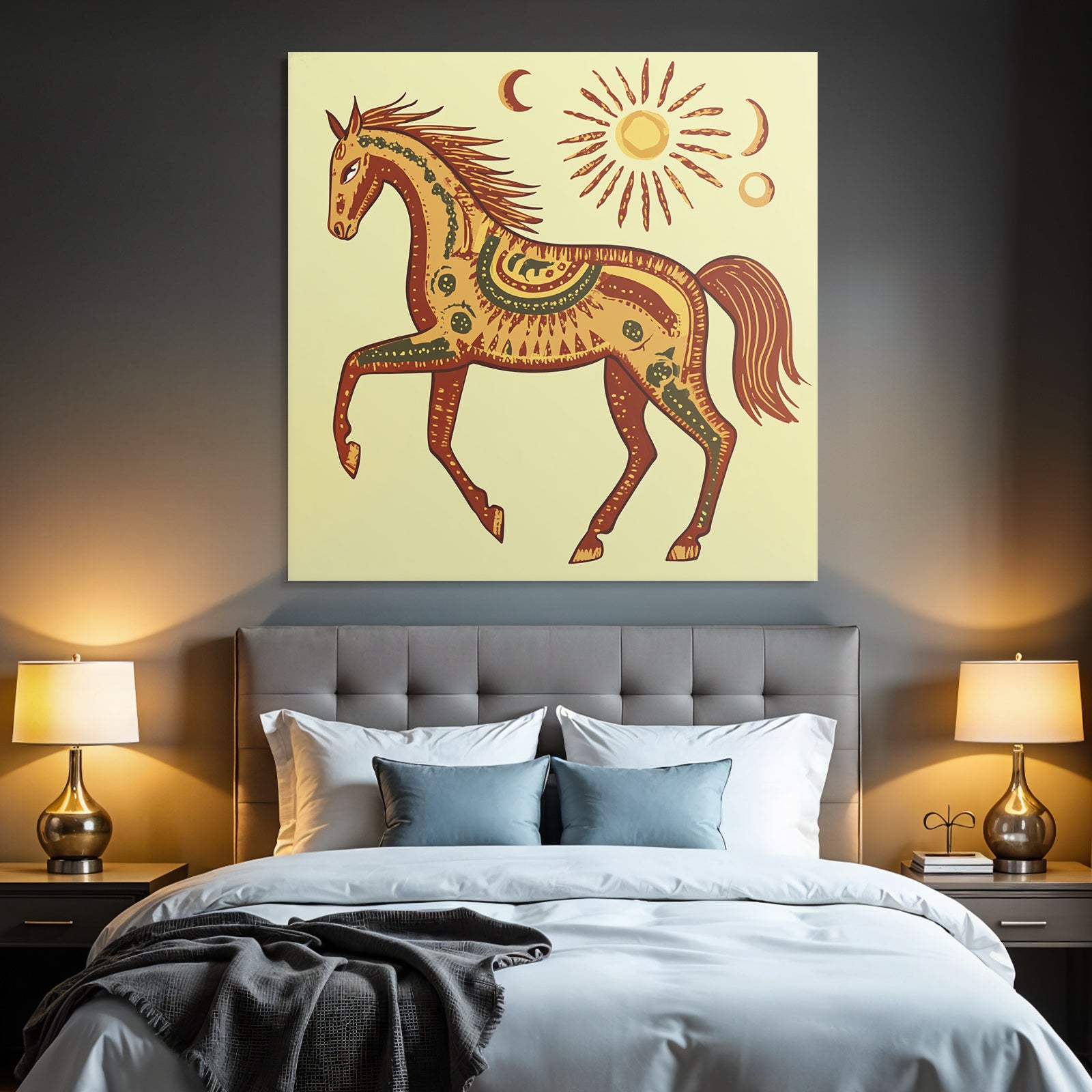 Pferd Mit Sonne Und Mond