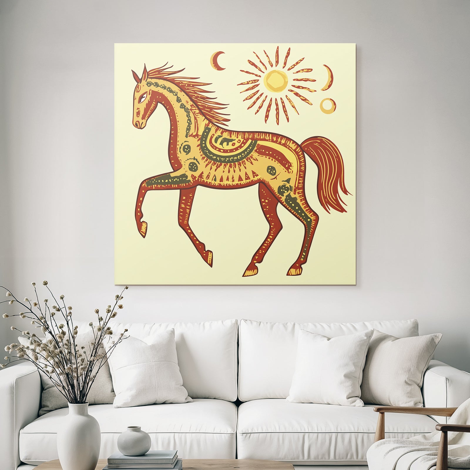Pferd Mit Sonne Und Mond