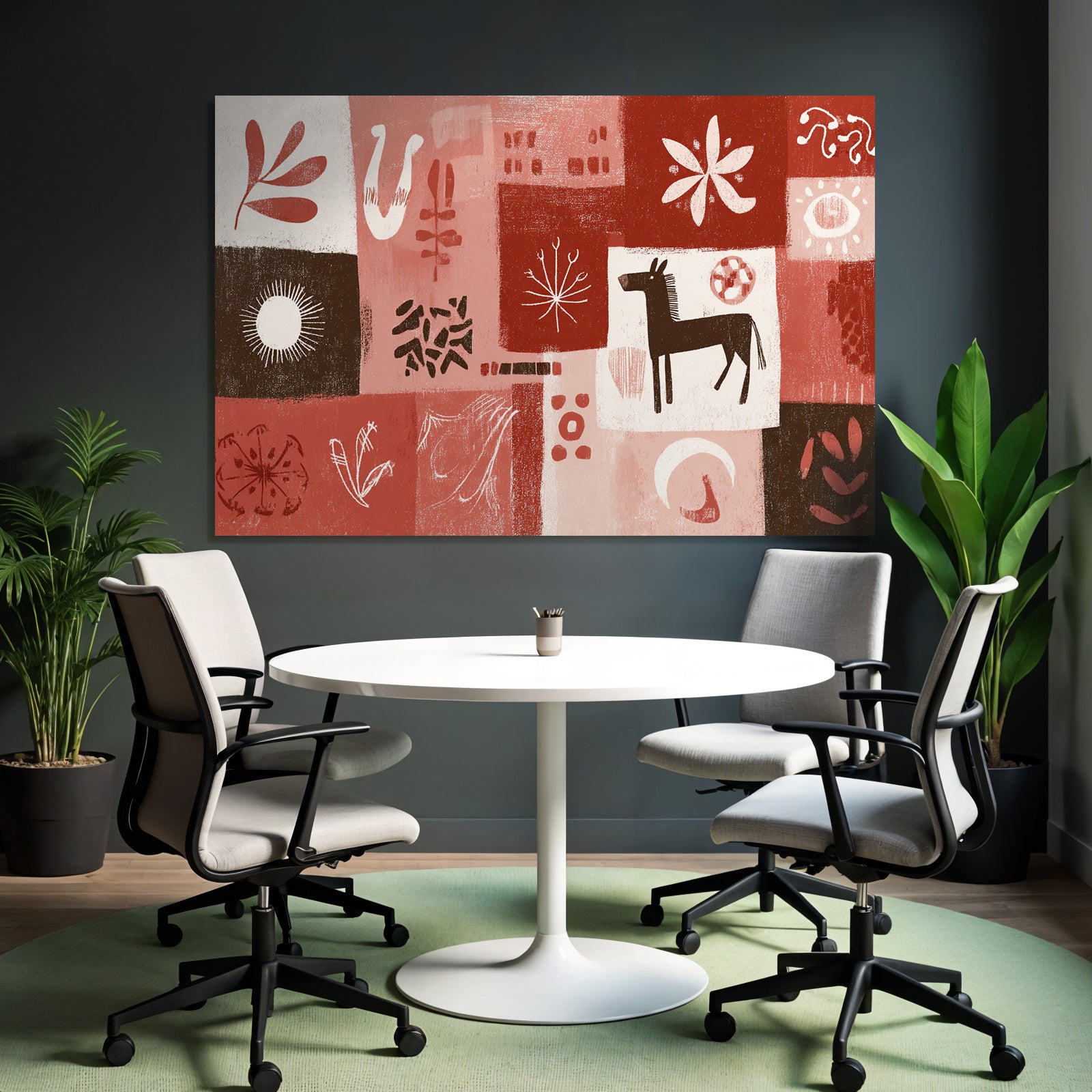 Geometrische Formen Warmfarben Muster Bild