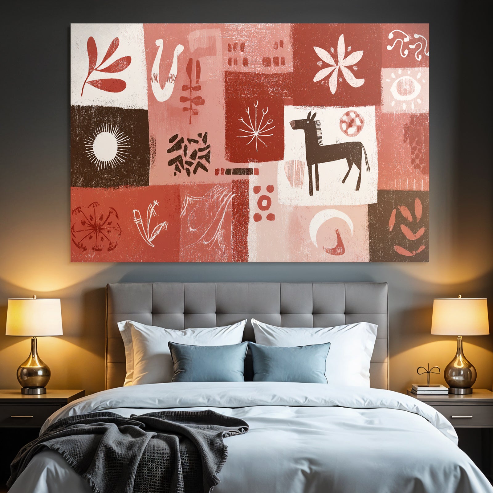 Geometrische Formen Warmfarben Muster Bild