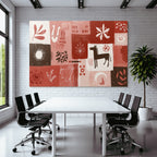 Geometrische Formen Warmfarben Muster Bild