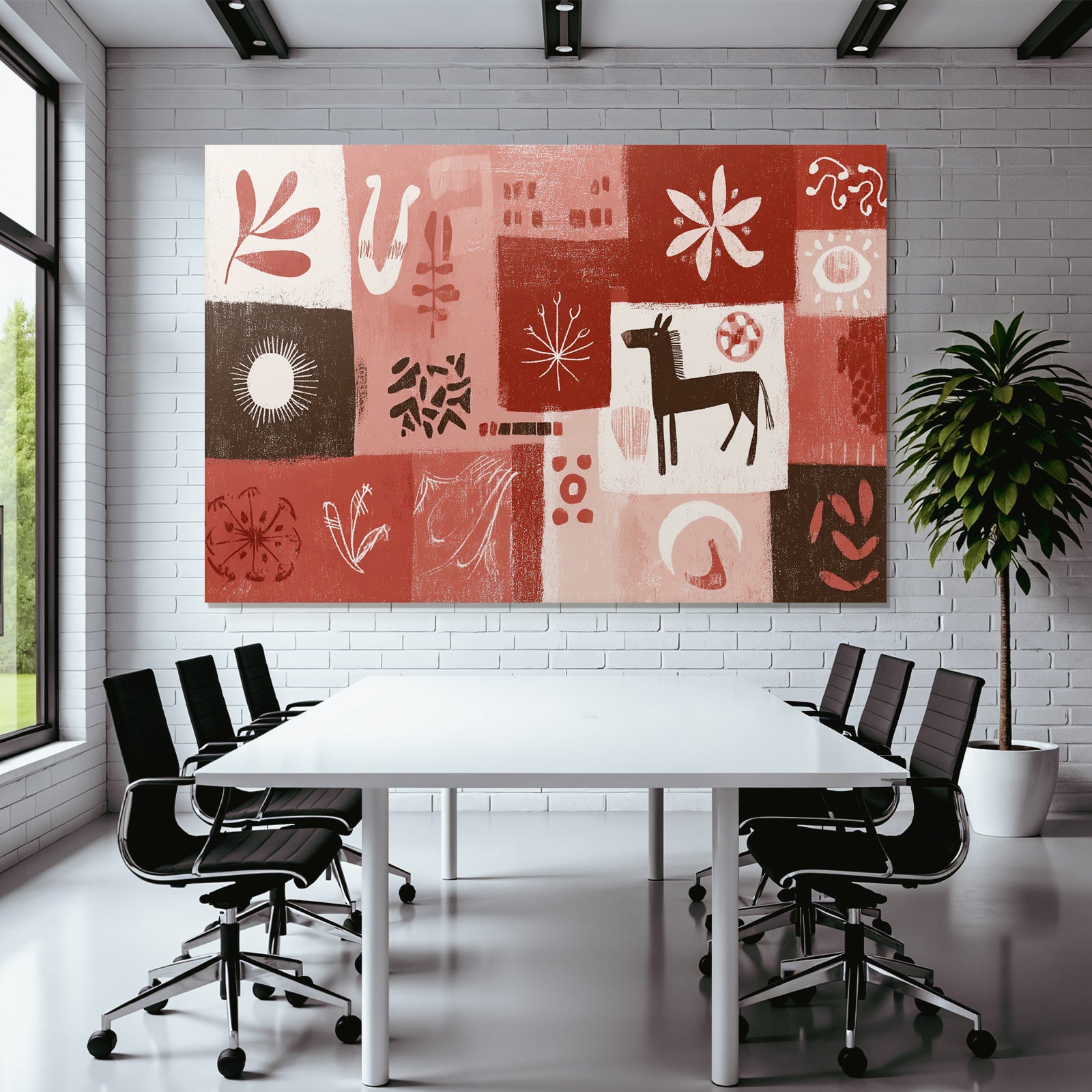 Geometrische Formen Warmfarben Muster Bild