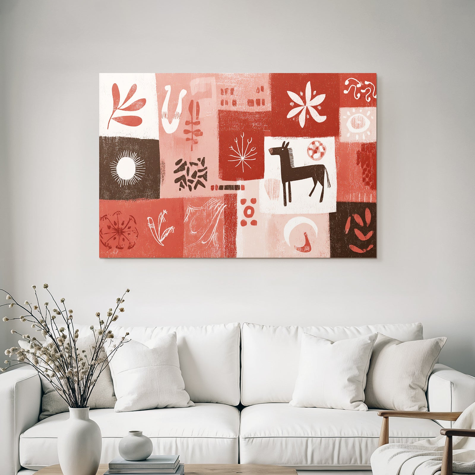 Geometrische Formen Warmfarben Muster Bild