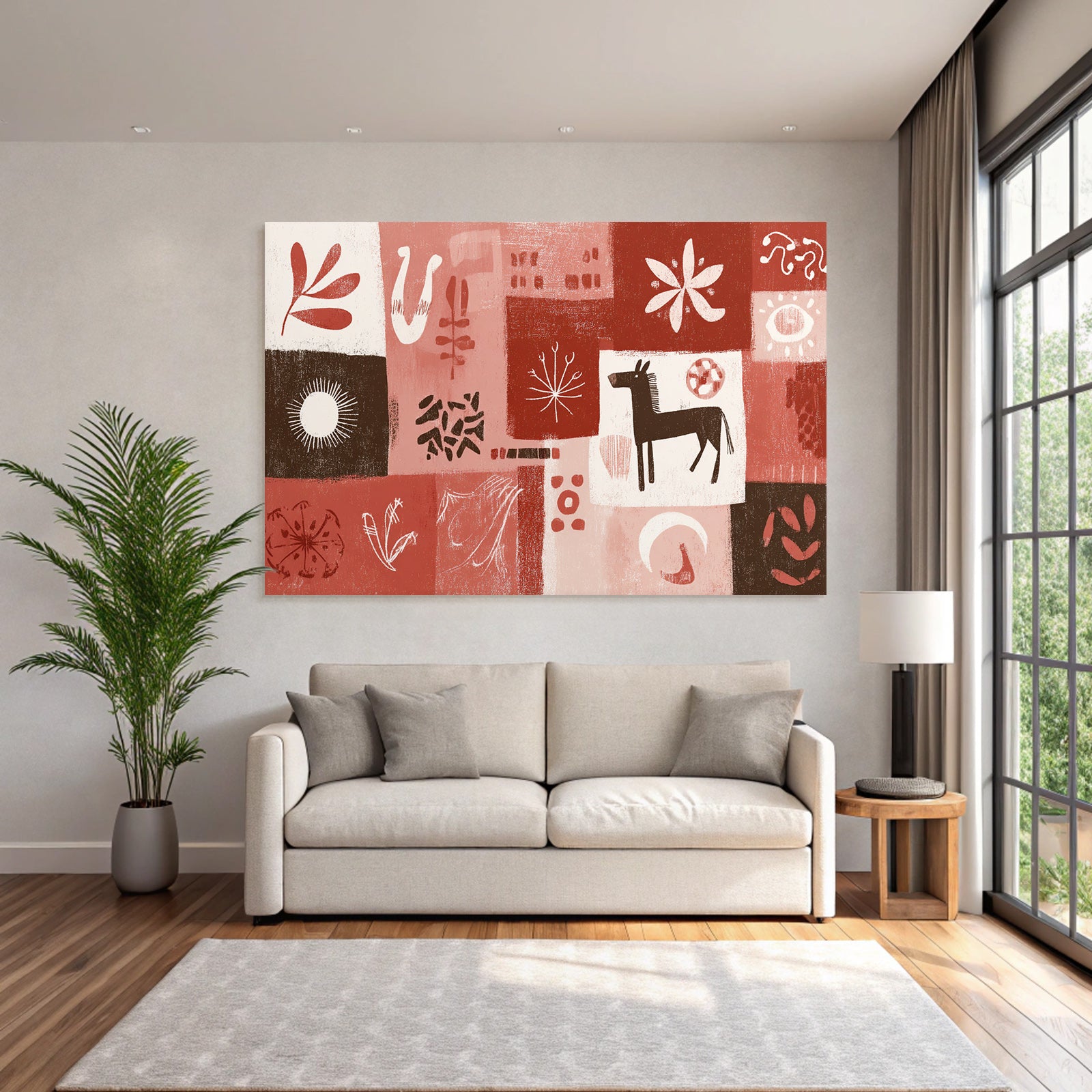 Geometrische Formen Warmfarben Muster Bild