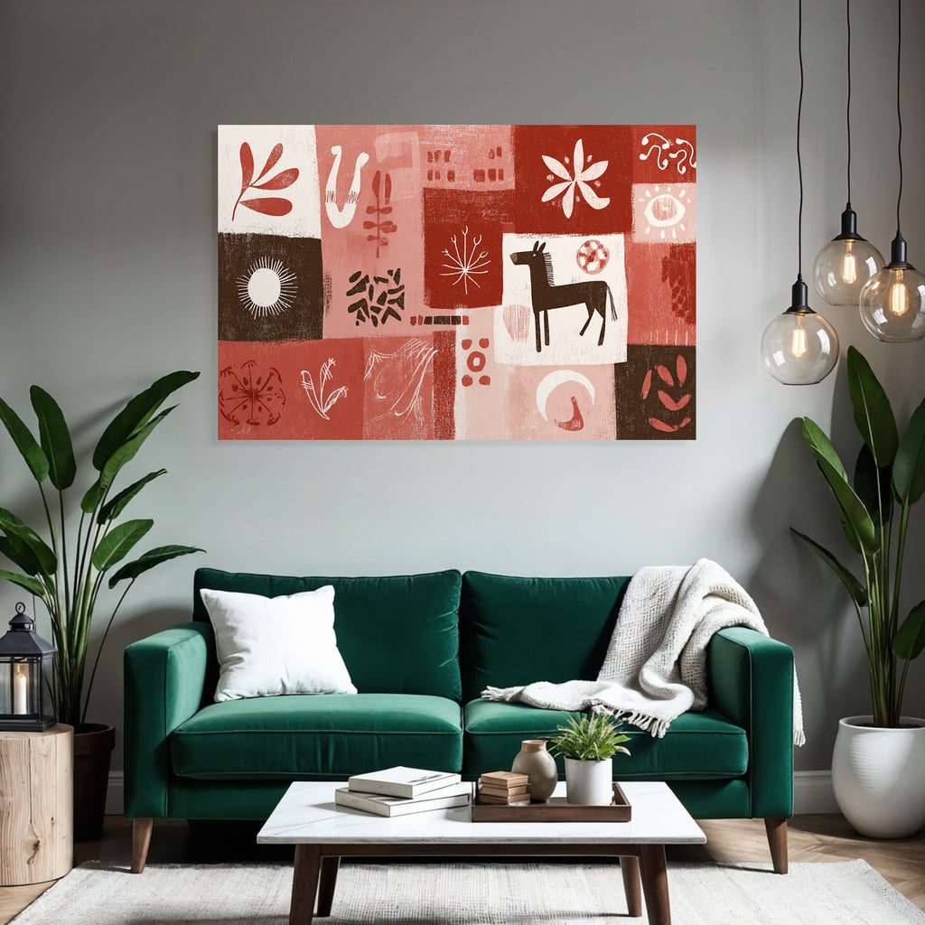 Geometrische Formen Warmfarben Muster Bild