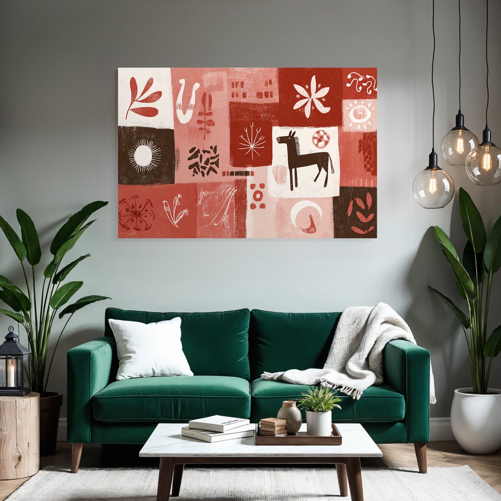 Geometrische Formen Warmfarben Muster Bild